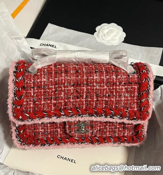 Luxury Discount Chanel Tweed Medium 11.12 Flap Bag A01112 Red 2025