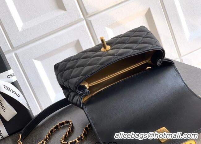 Big Discount Chanel Calfskin Leather Mini Flap Bag with Top Handle and Charm CH112701 Black 2025