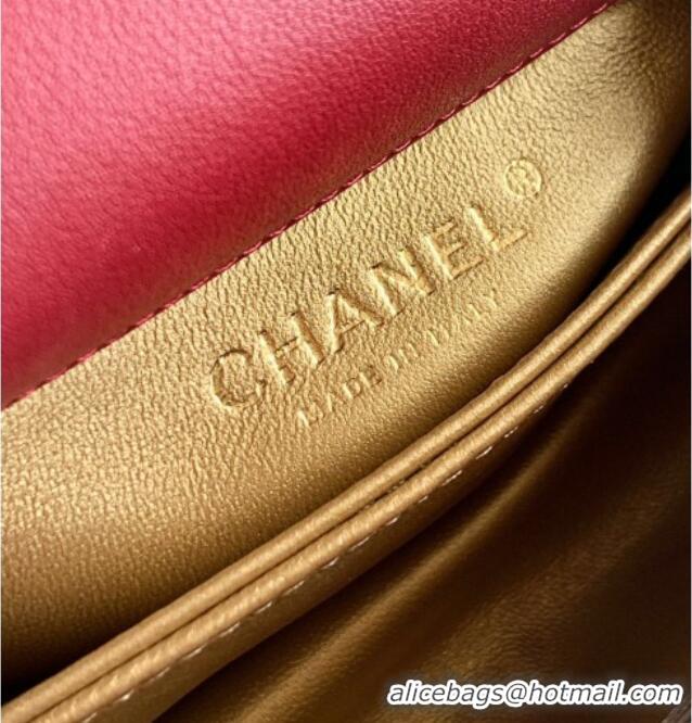 Popular Style Chanel Calfskin Leather Mini Flap Bag with Top Handle and Charm CH112701 Burgundy 2025