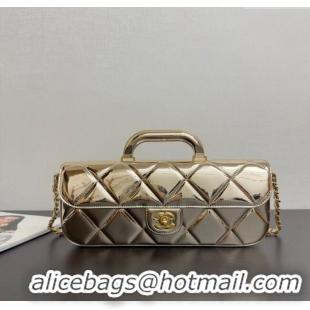 Affordable Price Chanel Metallic Mirror Calfskin Large Flap Bag with Top Handle AS5807 Gold 2025