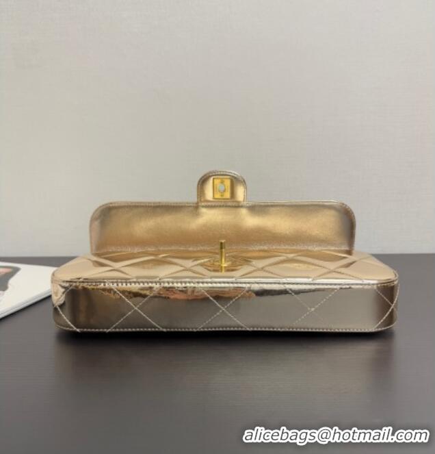 Affordable Price Chanel Metallic Mirror Calfskin Large Flap Bag with Top Handle AS5807 Gold 2025