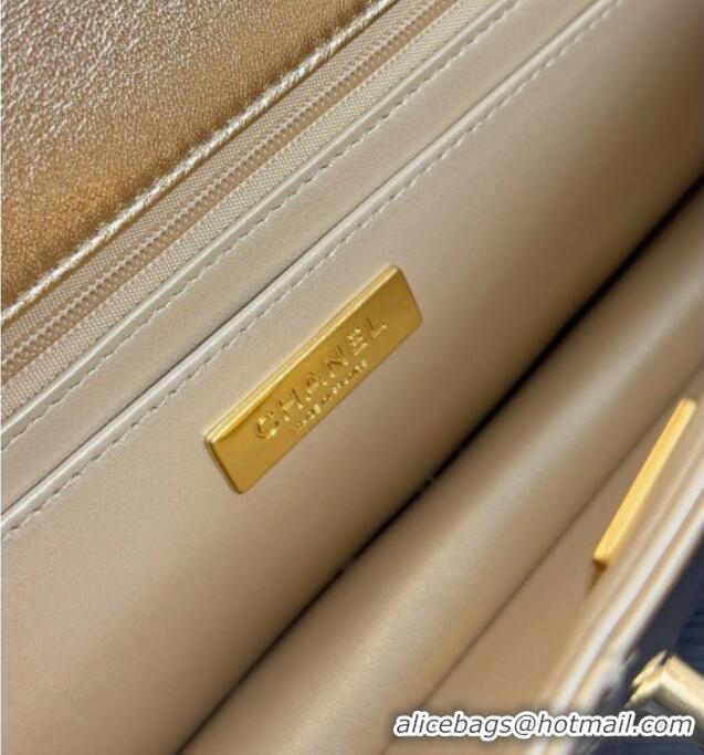 Affordable Price Chanel Metallic Mirror Calfskin Large Flap Bag with Top Handle AS5807 Gold 2025