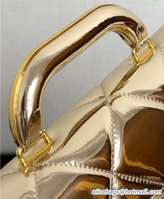 Affordable Price Chanel Metallic Mirror Calfskin Large Flap Bag with Top Handle AS5807 Gold 2025