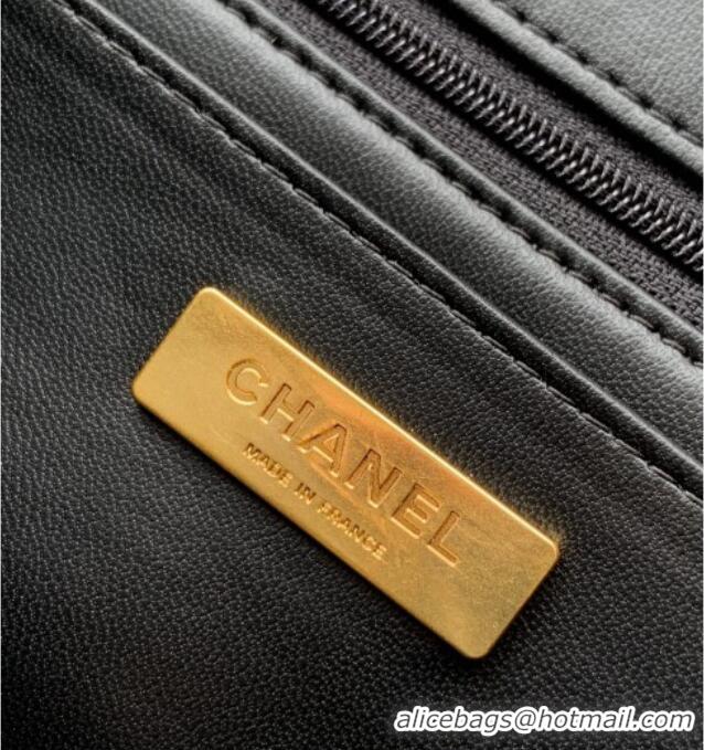 Most Popular Chanel Tweed Large Flap Bag with Top Handle AS5807 Black 2025