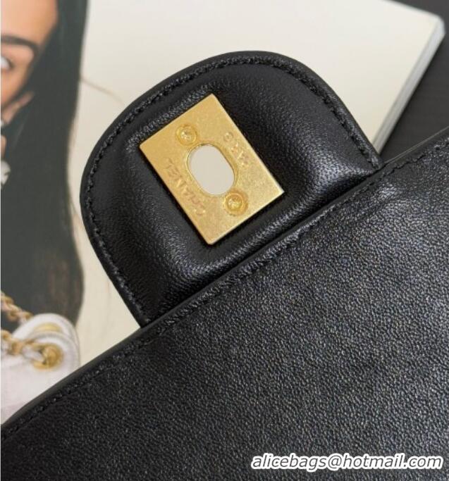 Promotional Chanel Metallic Mirror Calfskin Mini Flap Bag with Top Handle AS5805 Black 2025