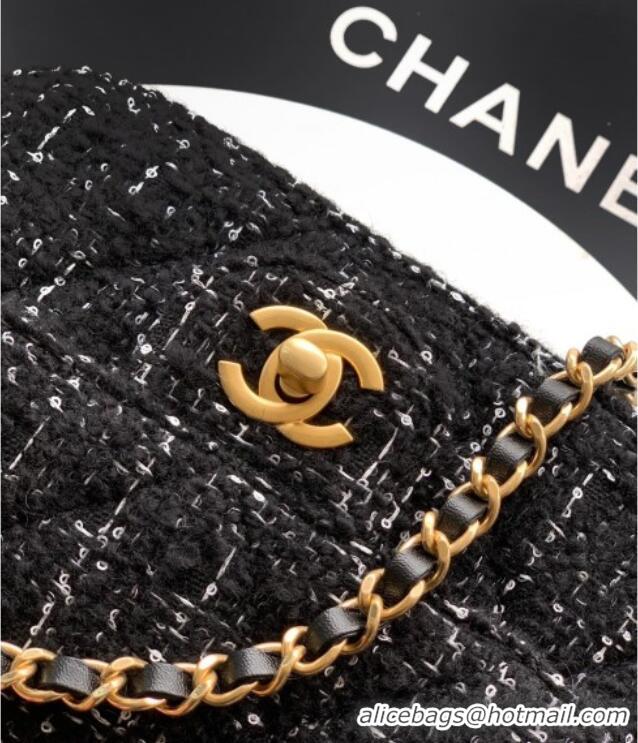 Unique Style Chanel Tweed Mini Flap Bag with Top Handle AS5805 Black 2025