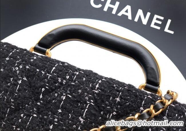 Unique Style Chanel Tweed Mini Flap Bag with Top Handle AS5805 Black 2025