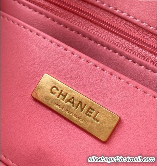 Best Product Chanel Metallic Mirror Calfskin Mini Flap Bag with Top Handle AS5805 Pink 2025