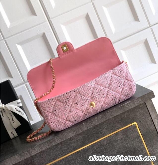 Top Design Chanel Tweed Large Flap Bag with Top Handle AS5807 Pink 2025