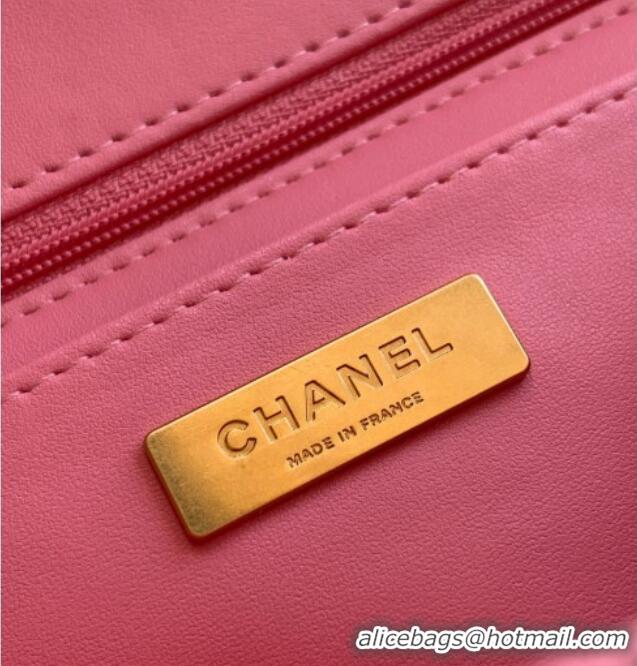 Top Design Chanel Tweed Large Flap Bag with Top Handle AS5807 Pink 2025