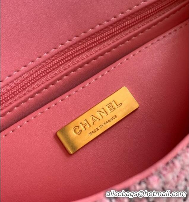 Best Luxury Chanel Tweed Mini Flap Bag with Top Handle AS5805 Pink 2025