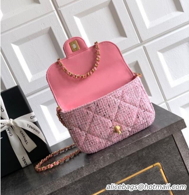 Best Luxury Chanel Tweed Mini Flap Bag with Top Handle AS5805 Pink 2025