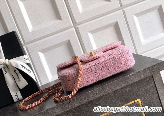 Best Luxury Chanel Tweed Mini Flap Bag with Top Handle AS5805 Pink 2025