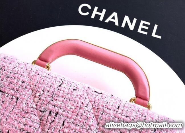 Best Luxury Chanel Tweed Mini Flap Bag with Top Handle AS5805 Pink 2025