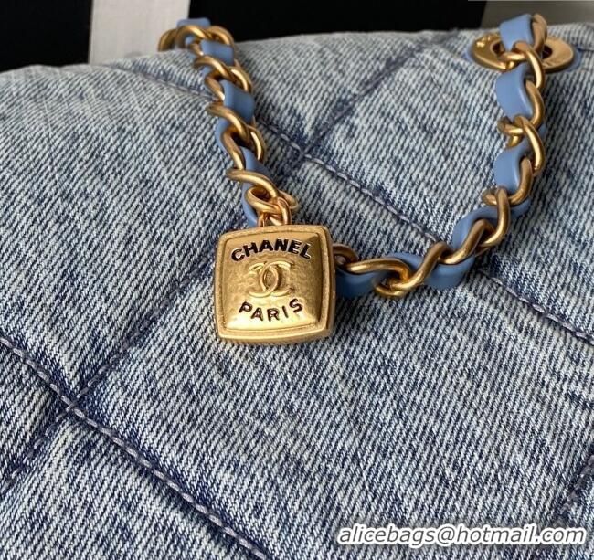 Well Crafted Chanel Washed Denim Maxi Flap bag with Pockets AS5727 Blue 2025