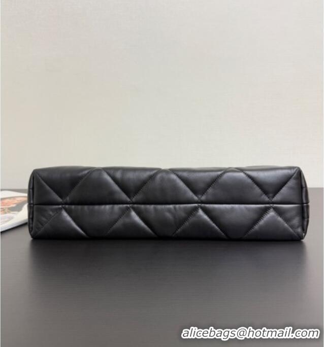 Good Product Chanel Shiny Lambskin Shopping Bag with Pockets AS5740 Black 2025