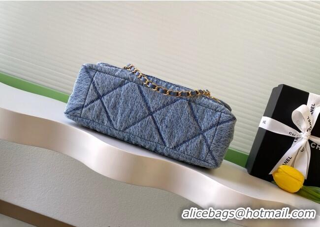 Unique Discount Chanel Washed Denim Maxi Flap bag AS5734 Light Blue 2025