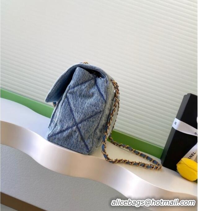 Unique Discount Chanel Washed Denim Maxi Flap bag AS5734 Light Blue 2025