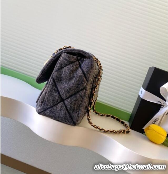 Top Grade Chanel Washed Denim Maxi Flap bag AS5734 Black 2025