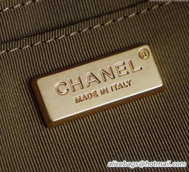 Grade Discount Chanel Quilted Suede Boston Top Handle Bag CH112702 Brown 2025