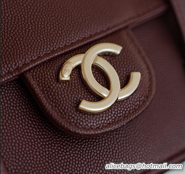 Grade Design Chanel Calfskin Leather Hobo Bag CH112703 Dark Burgundy 2025