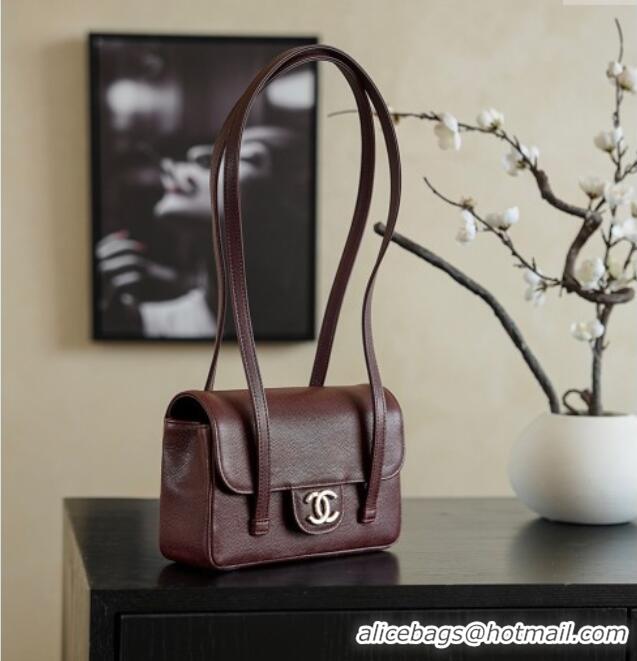 Grade Design Chanel Calfskin Leather Hobo Bag CH112703 Dark Burgundy 2025