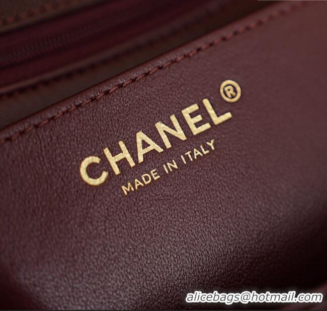 Grade Design Chanel Calfskin Leather Hobo Bag CH112703 Dark Burgundy 2025