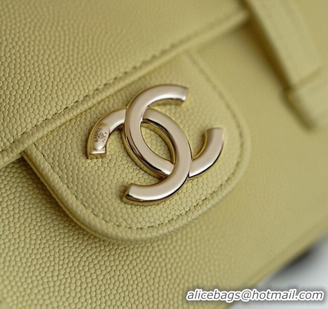 Luxury Discount Chanel Calfskin Leather Hobo Bag CH112703 Yellow 2025