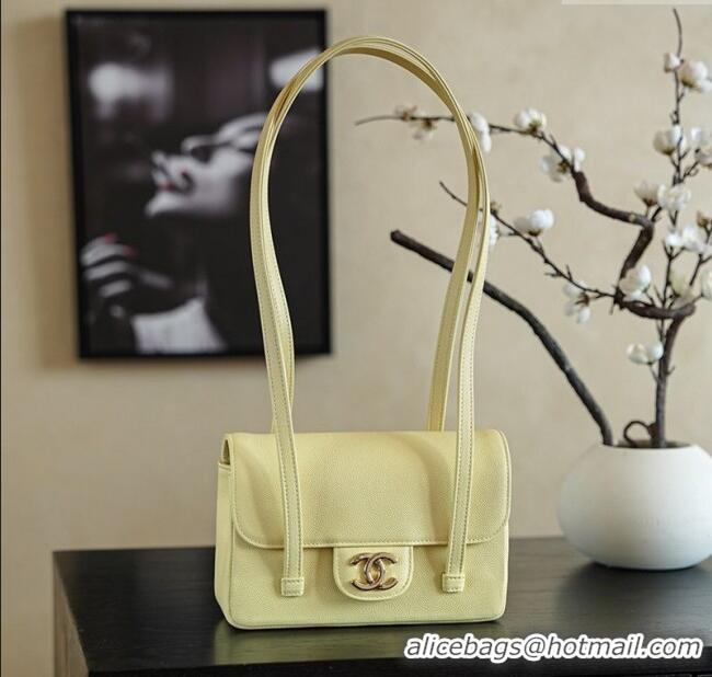 Luxury Discount Chanel Calfskin Leather Hobo Bag CH112703 Yellow 2025