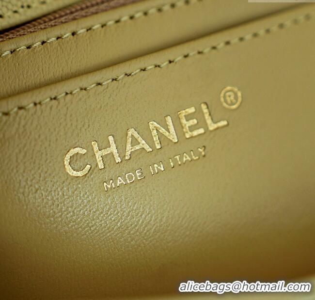 Luxury Discount Chanel Calfskin Leather Hobo Bag CH112703 Yellow 2025