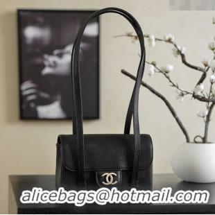 Traditional Discount Chanel Calfskin Leather Hobo Bag CH112703 Black 2025