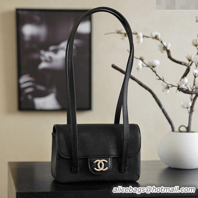 Traditional Discount Chanel Calfskin Leather Hobo Bag CH112703 Black 2025
