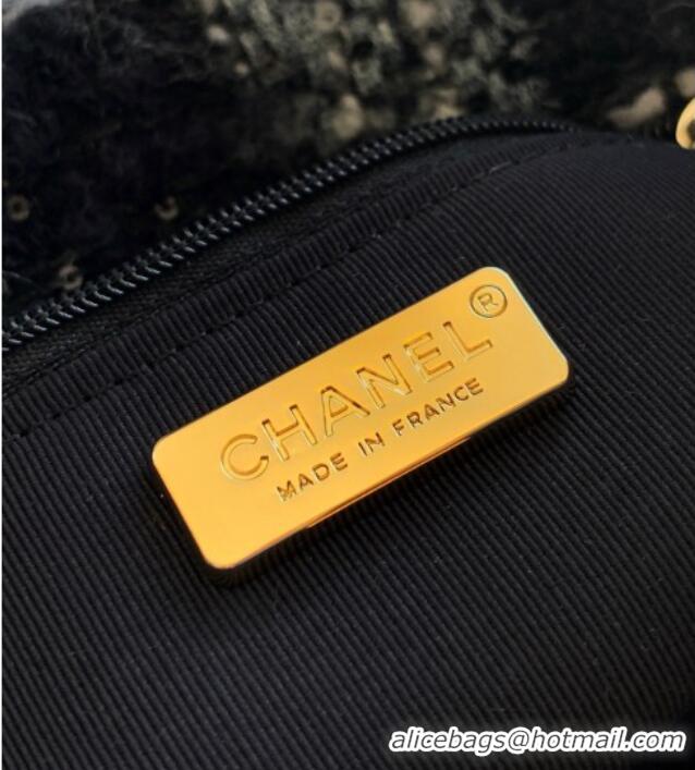 Stylish Promotional Chanel Tweed & Shearling Small Flap Bag AS5686 Black/Grey 2025