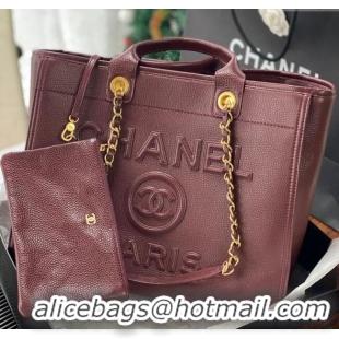 Cheapest Chanel Deauville Grained Calfskin Medium Shopping Bag A66941 Dark Brown 2025