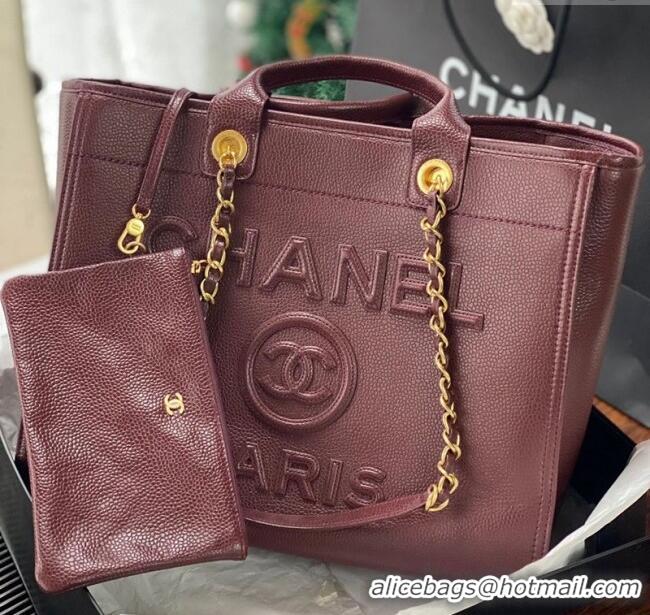 Cheapest Chanel Deauville Grained Calfskin Medium Shopping Bag A66941 Dark Brown 2025