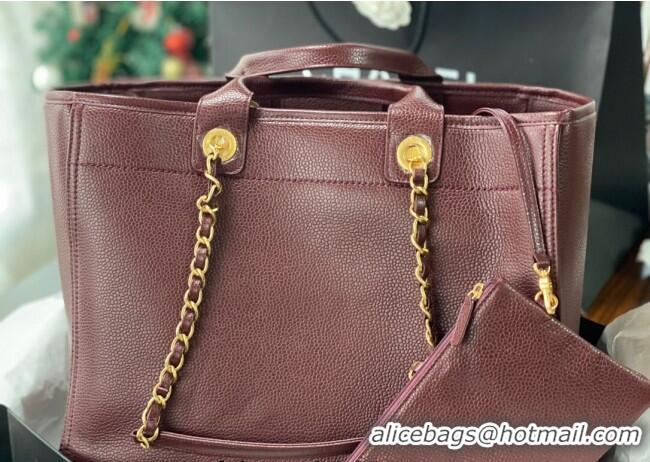Cheapest Chanel Deauville Grained Calfskin Medium Shopping Bag A66941 Dark Brown 2025