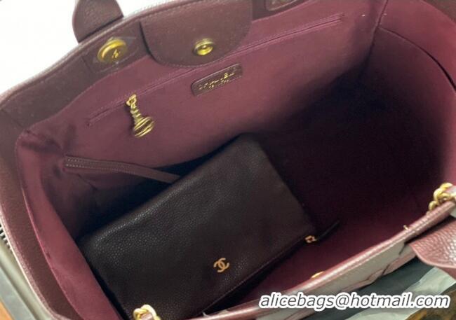 Cheapest Chanel Deauville Grained Calfskin Medium Shopping Bag A66941 Dark Brown 2025