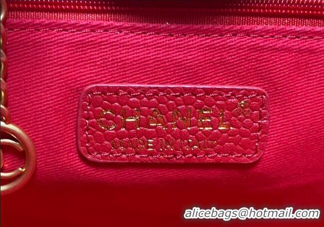 Luxury Cheap Chanel Deauville Grained Calfskin Medium Shopping Bag A66941 Red 2025