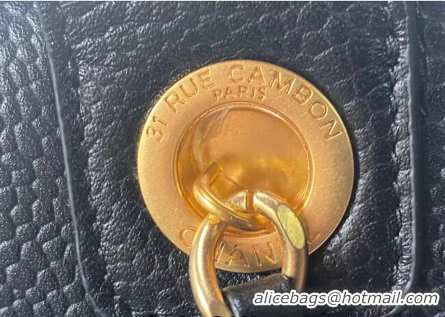 Grade Quality Chanel Deauville Grained Calfskin Medium Shopping Bag A66941 Black 2025