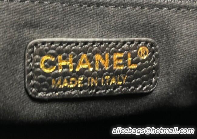 Grade Quality Chanel Deauville Grained Calfskin Medium Shopping Bag A66941 Black 2025