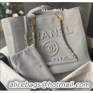 Classic Specials Chanel Deauville Grained Calfskin Medium Shopping Bag A66941 Grey 2025