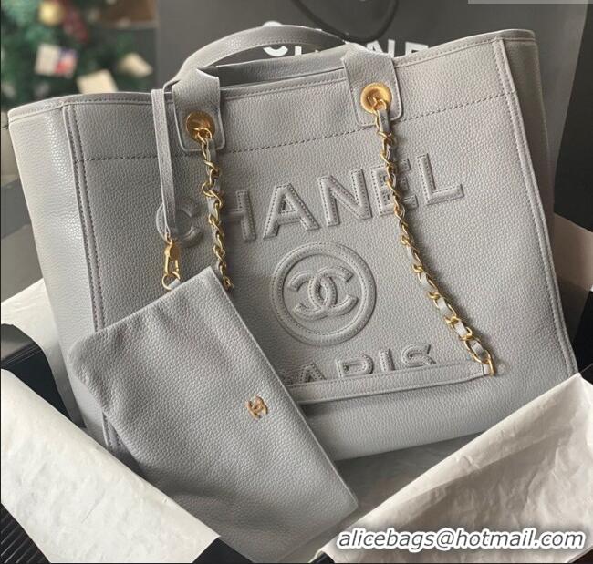 Classic Specials Chanel Deauville Grained Calfskin Medium Shopping Bag A66941 Grey 2025