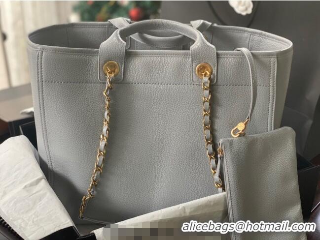 Classic Specials Chanel Deauville Grained Calfskin Medium Shopping Bag A66941 Grey 2025