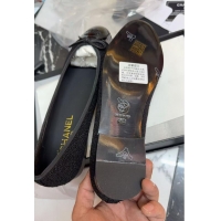 Grade Quality Chanel Tweed & Patent Calfskin Ballet Flats Black 7230032