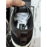 Classic Hot Chanel Suede and Calfskin Sneakers Black 0102011