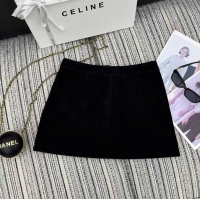 ​Original Cheap Celine Mini Skirt In Suede C8912 Black 2025