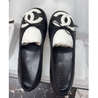 ​Top Quality Chanel Cambon Quilted Leather Cambon Ballet Flats CH4471 Black/White 2025