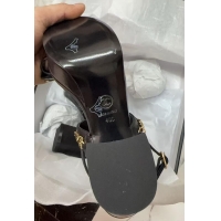 Best Price Chanel Slide Sandal Heel 11cm With Buckle Strap CH8523 Black 2025