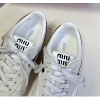 Buy Luxury Miu Miu Gymnasium Sneakers in Suede and Technical Fabric Grey 1024114