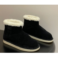 Best Product Miu Miu Suede and Shearling Snow Ankle Boots Black 5T515E 51024119